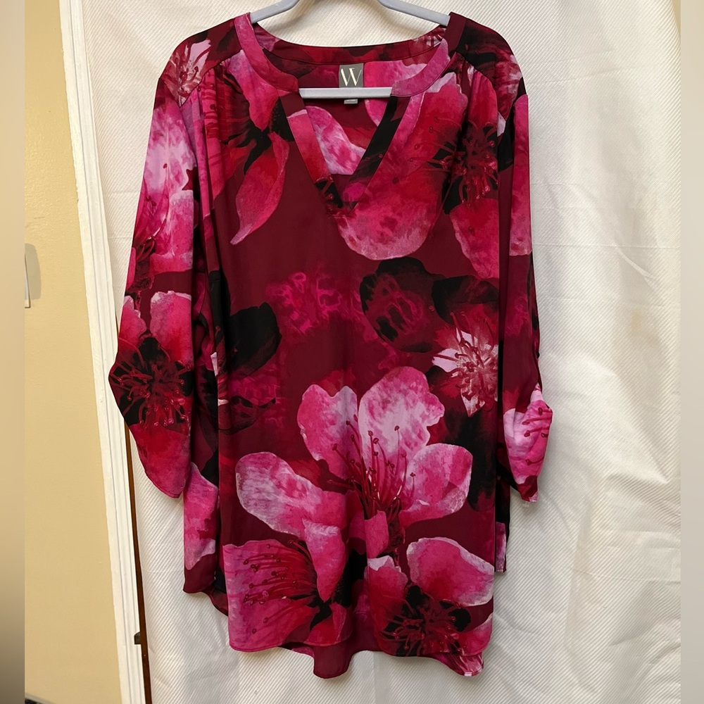 Worthington Pink Floral Blouse
